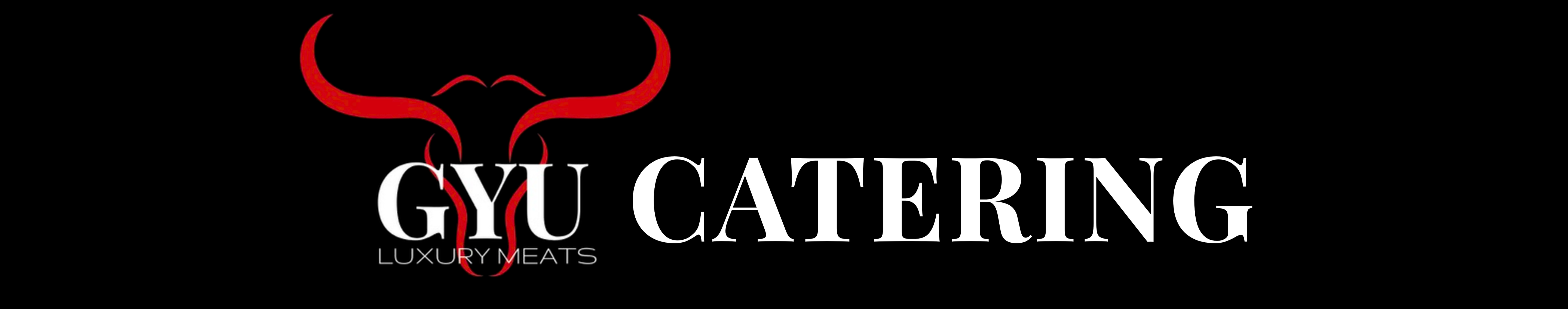 GYU Catering logo with a stylized bull head on a black background